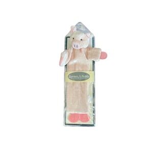 Vintage Barnes & Noble Russ Berrie Pink Pig Plush Bookmark